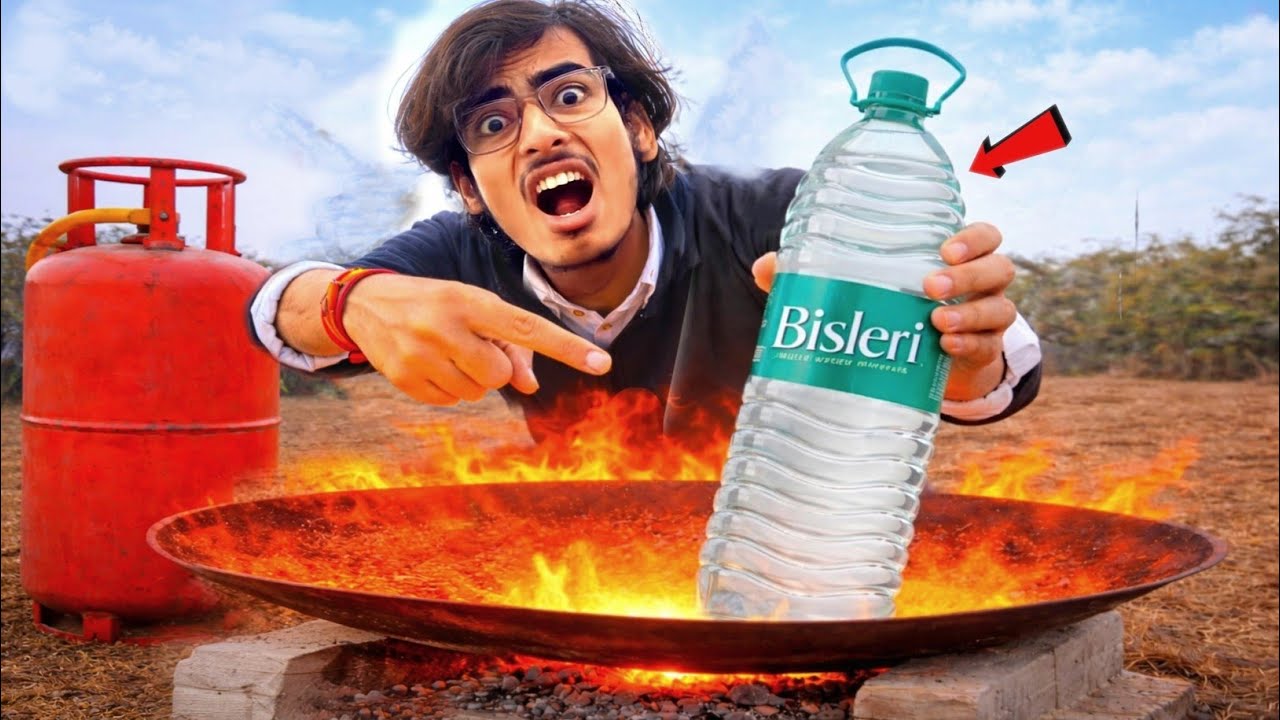 Sealed Water Bottle on RED HOT PAN🤯 फिर जो हुआ...