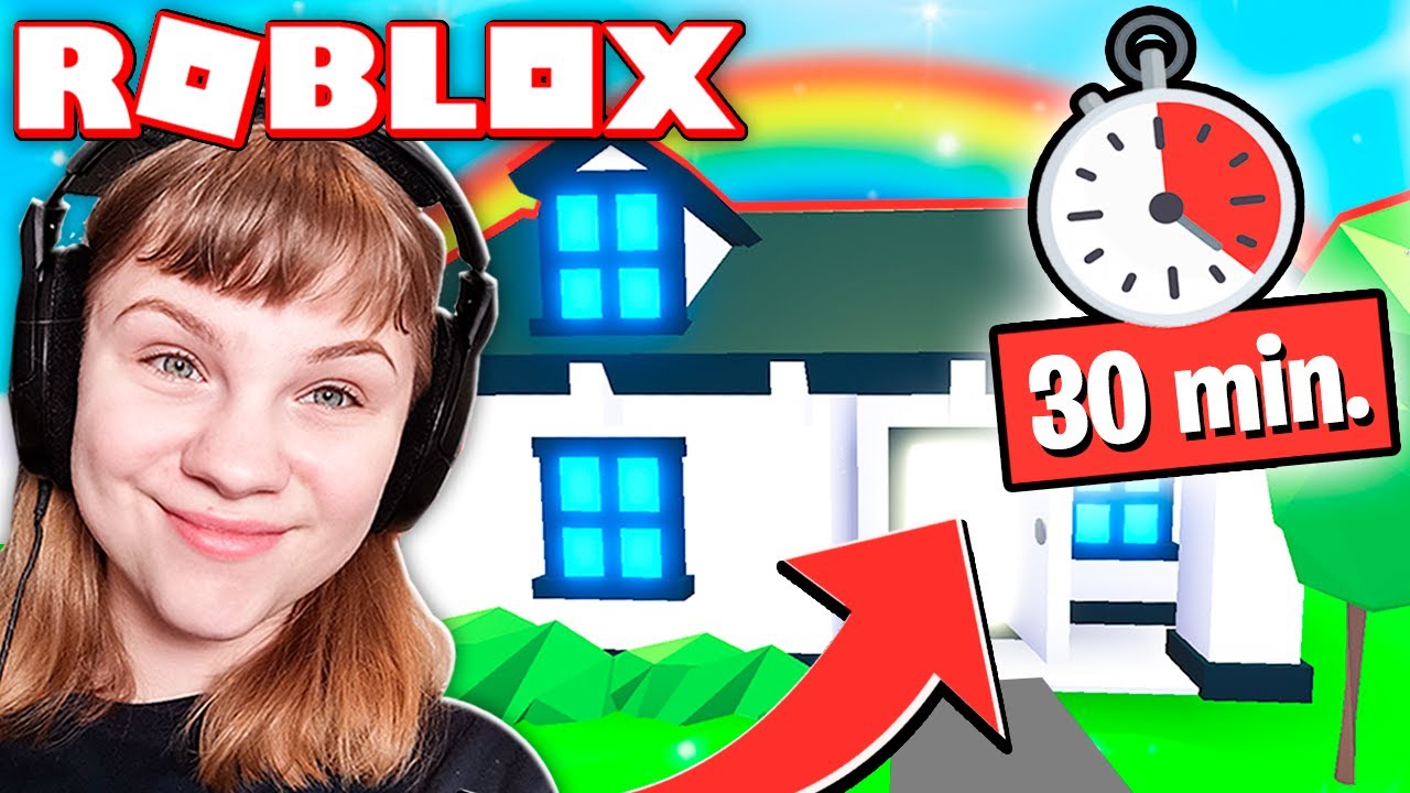 Indretter et HELT HUS på KUN 30 MINUTTER! *CHALLENGE* | Dansk Roblox: Adopt Me med Kaytraine