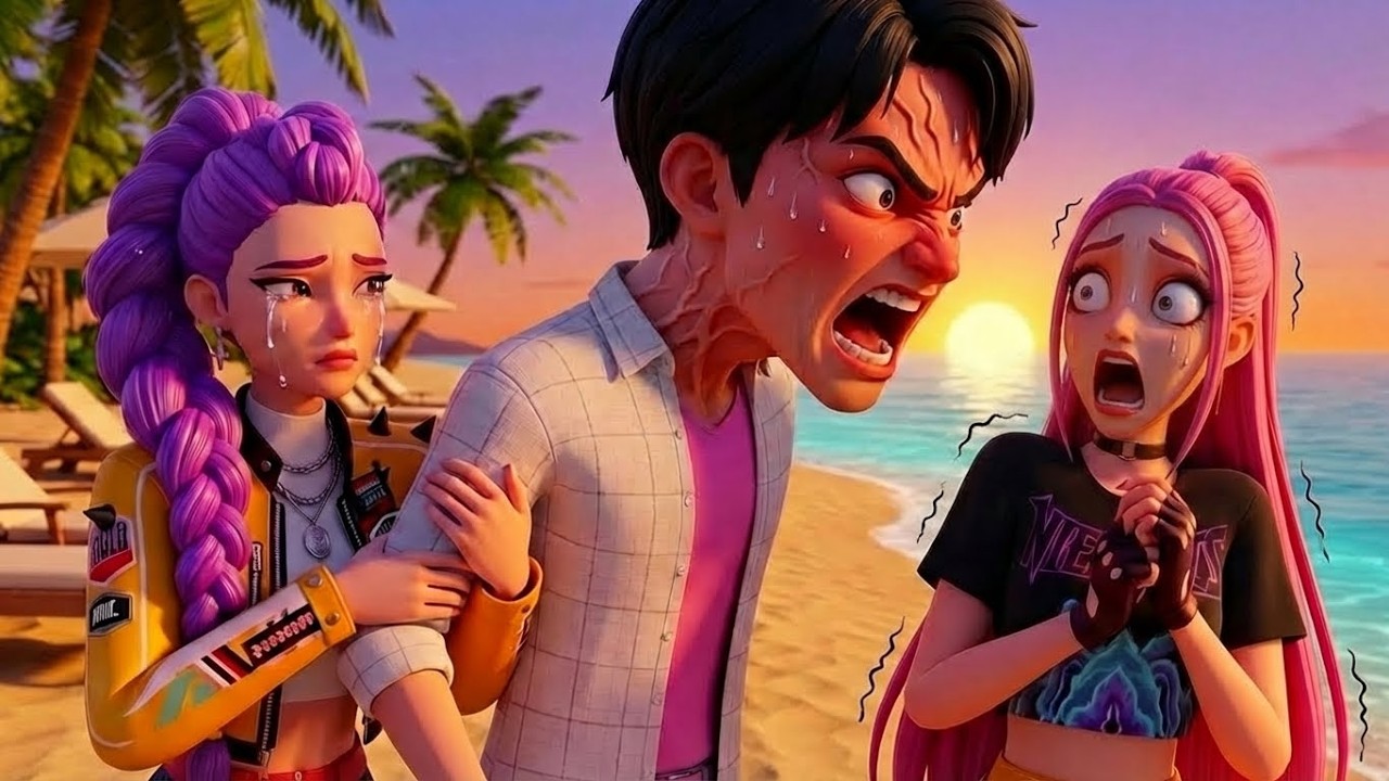 Rumi, Jinu & Mira | Beach Trip, Jealous Schemes & True Love 🌊💔 | Kpop Demon Hunters Animation