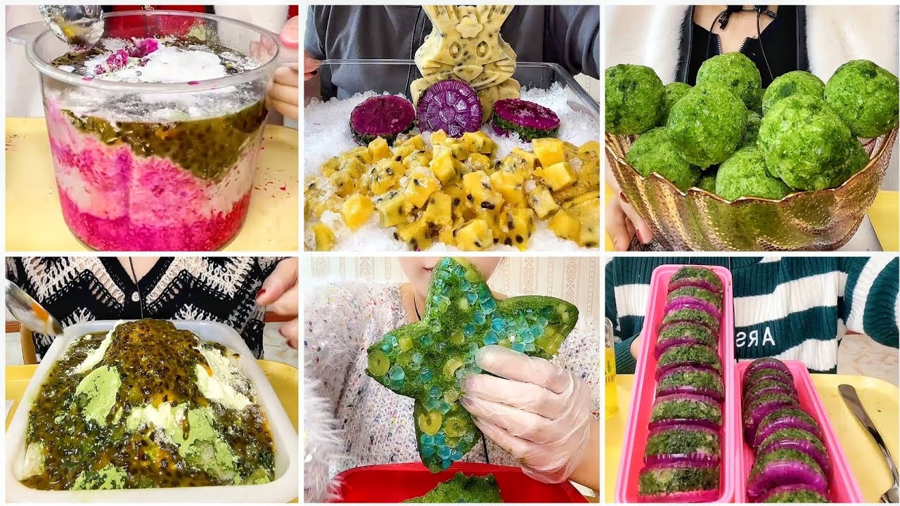 Qian |•New video March-25 ☘️ ICE WITH PASSION FRUIT,MATCHA & MILK POWDER