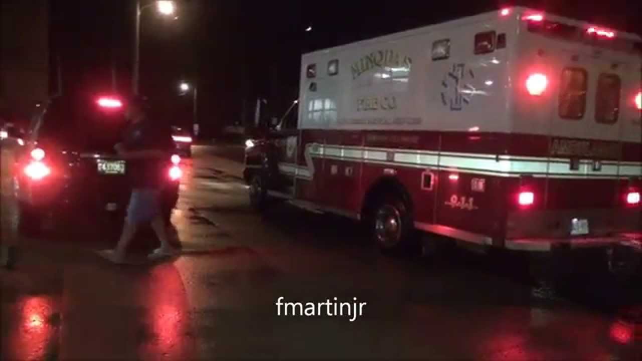 Marine Rescue/Boat 2 and pumper assisting Manor co.28 for motorists stranded in high water 2014