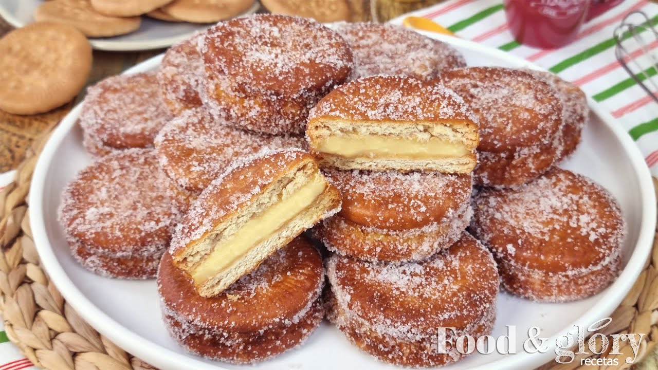 🍪🍪 Galletas Fritas Rellenas de Crema 👨‍👩‍👦‍👦 ¡Encanta a Grandes y Pequeños!