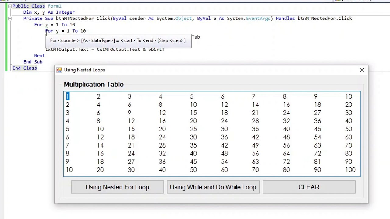 Nested Loops in VB.Net