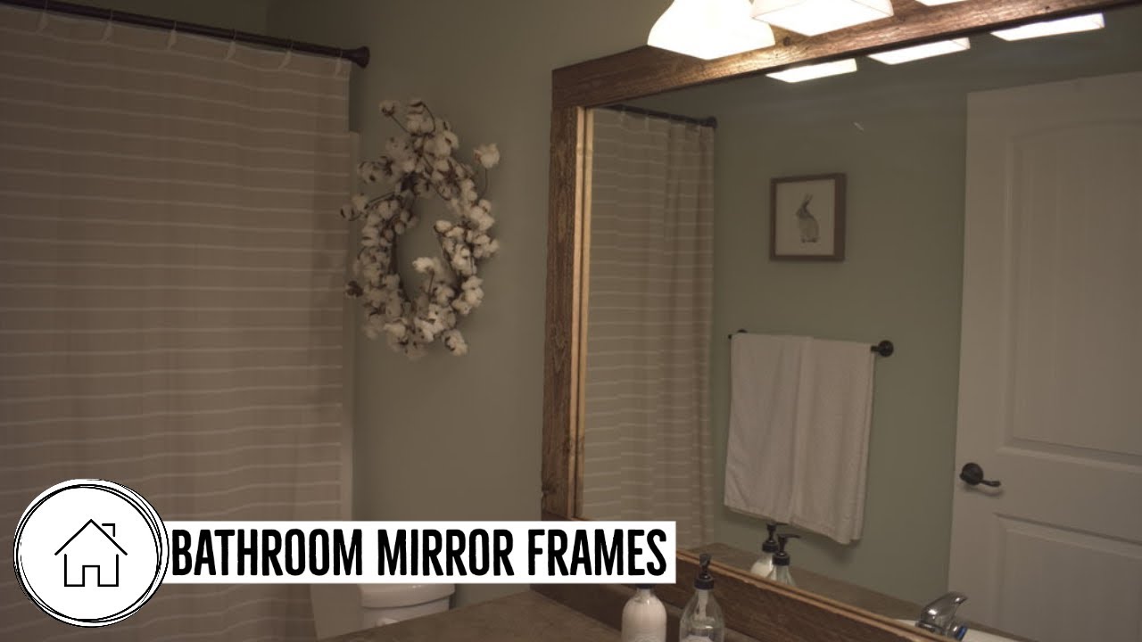 DIY Bathroom Mirror Frame using Reclaimed Wood!