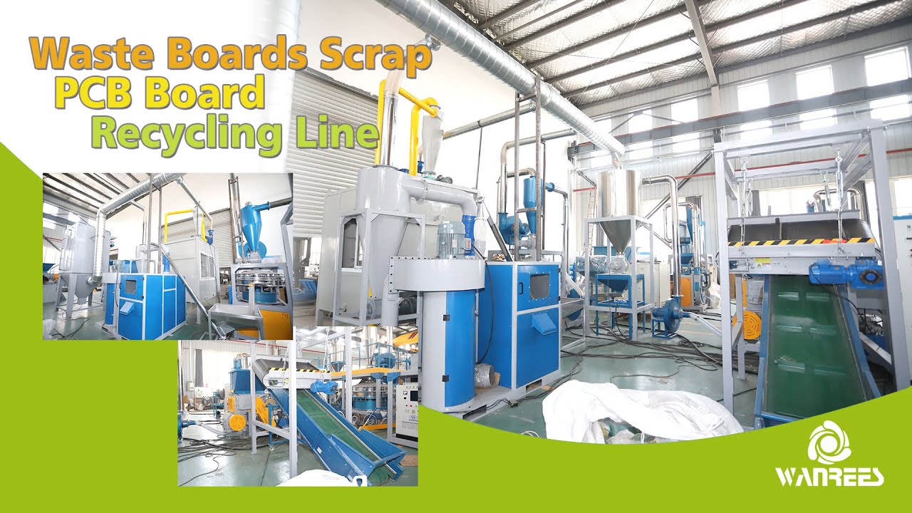 100-1500kg/h Automated PCB Recycling System: Shredding, Crushing, and Grinding into Powder
