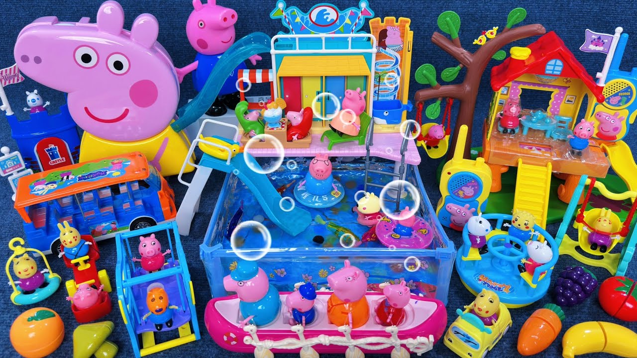 13 Minutes Satisfying with Unboxing Peppa Pig Super Water Park Pool Toy World ASMR｜Review Toys