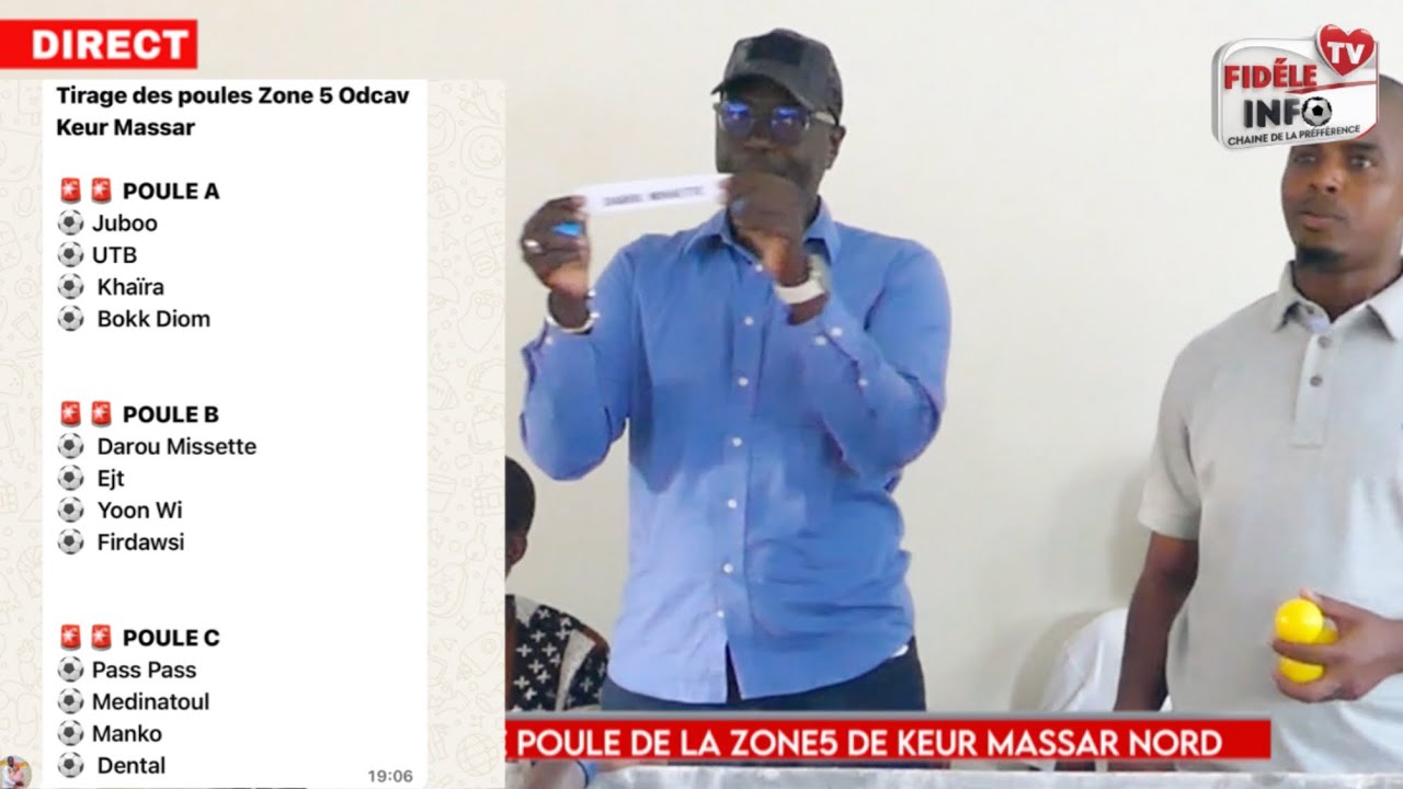 Navetanes : tirage de poule de la zone5 de keur massar Nord