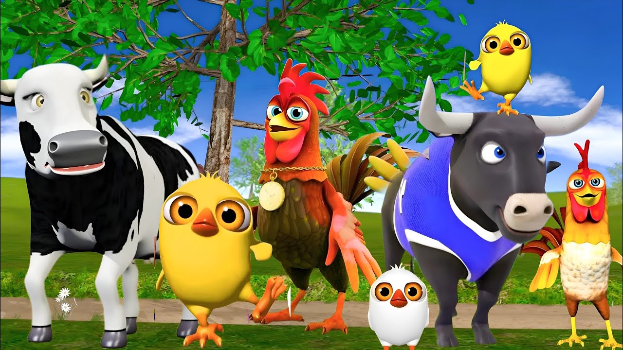 El Pollito Pío 3D | Canciones de la Granja de Zenón | part#002 -el Pollito y el Tractor de la Granja