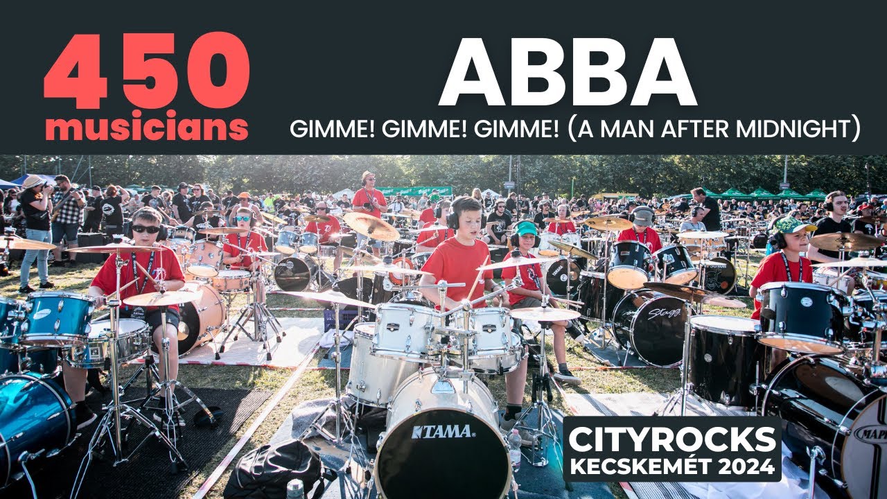 ABBA - Gimme! Gimme! Gimme! (A Man After Midnight) 450 musicians rock flashmob @CITYROCKS rock cover