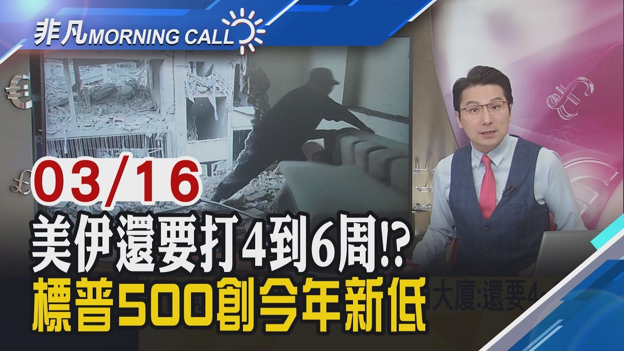 美伊戰爭估數周內結束 伊朗:將戰到最後!輝達GTC大會16-19登場 黃仁勳明演說!超級央行周來襲 Fed周四宣布利率｜主播鄧凱銘｜【非凡Morning Call】20260316｜非凡財經新聞