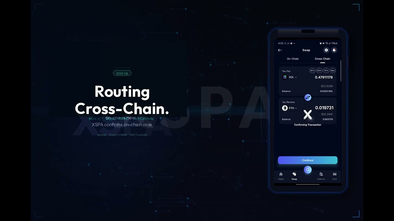 XSPA Crypto Wallet Tutorial: How to Do a Cross-Chain Swap (Android & iOS)