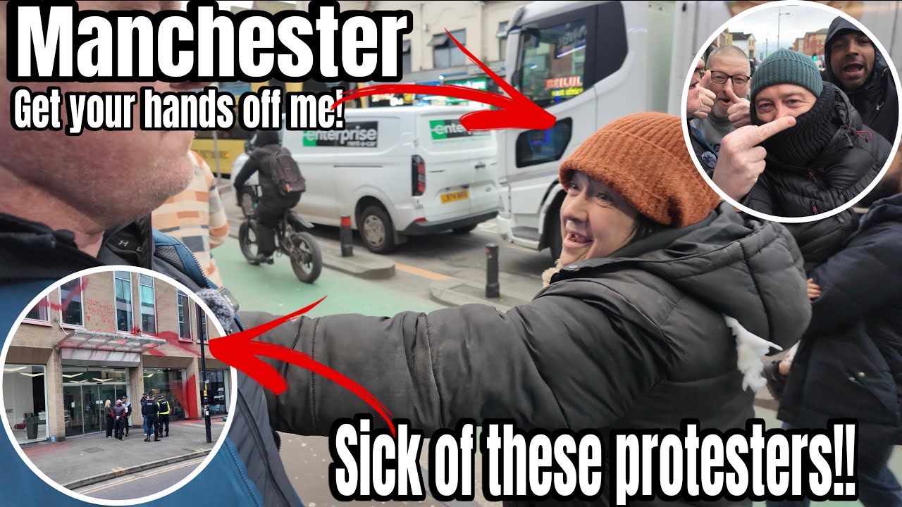 MANCHESTER- Crazy Day Today!! Selfish Activists Causes Chaos!! Stop Pushing Me You Vulgar Woman!!