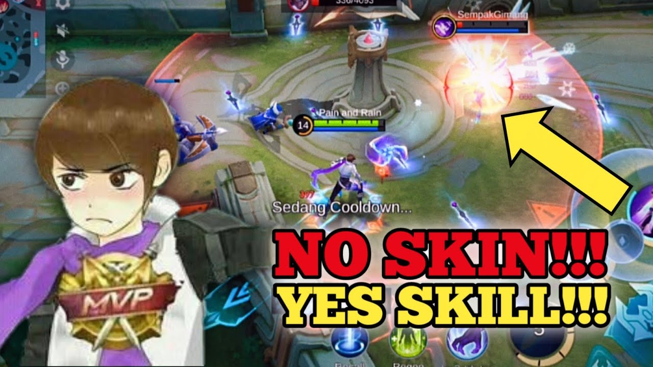 GUSION NO SKIN !!! NOT NO SKILL - mobile legends