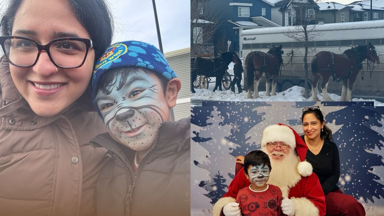 Horse Carriage Ride in Community | Happy Holidays | daily VLOGS from Calgary Canada 
