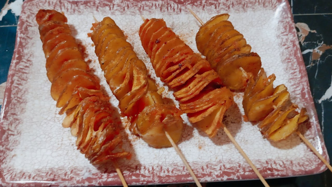 মেশিন ছাড়া হাতে তৈরি স্পাইরাল পটেটো রেসিপি (Spiral Potato Recipe)
