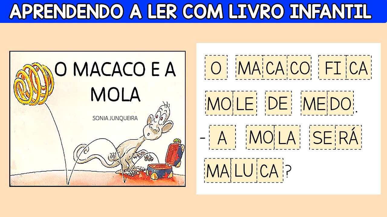 Textos curtos para aprender a ler - O macaco e a mola| Treinar Leitura | Ensinando meu filho