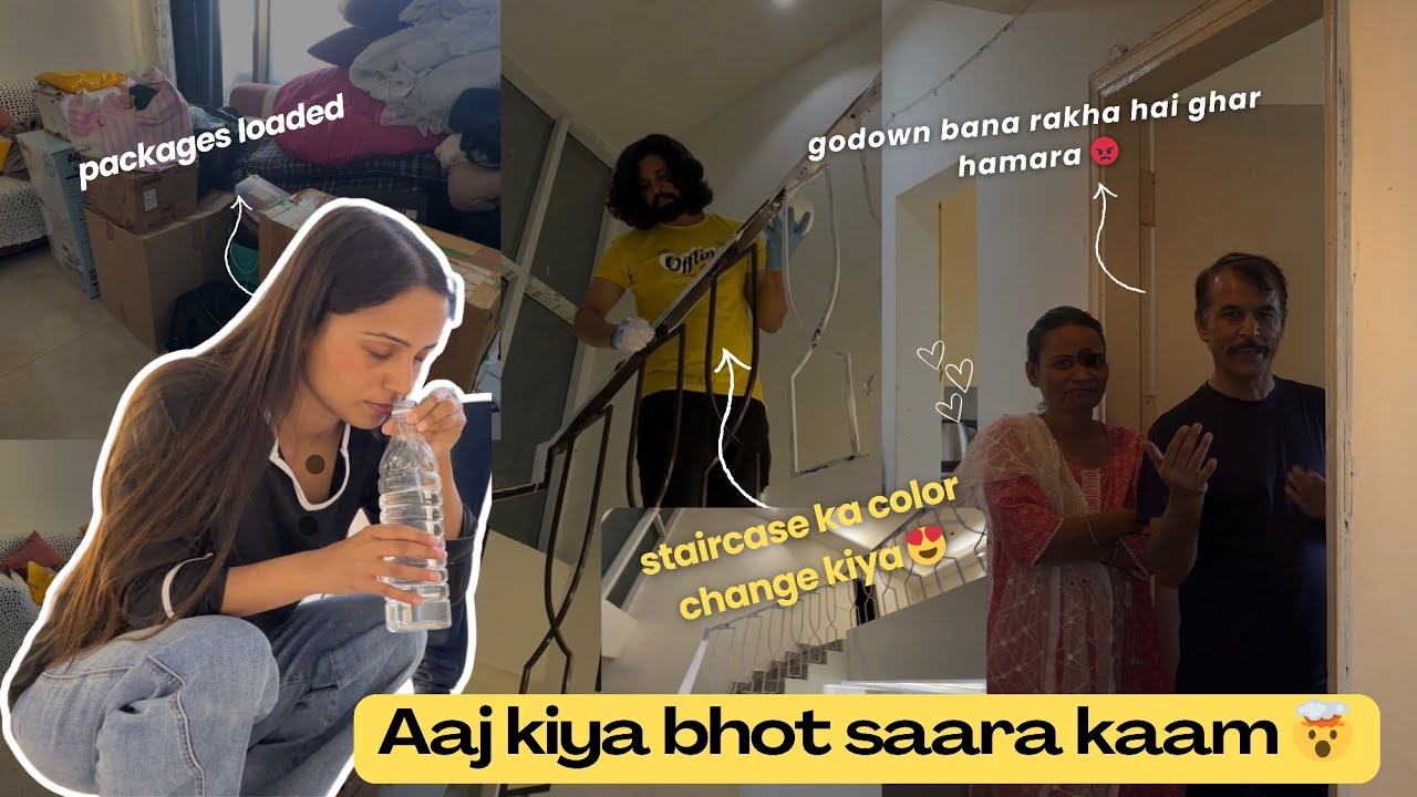 Aaj poore din kia bhot Saara kaam 🤯 | Aesthetic staircase bana diya budget me 😍✨♥️🌷🫶 | Gulguli Singh