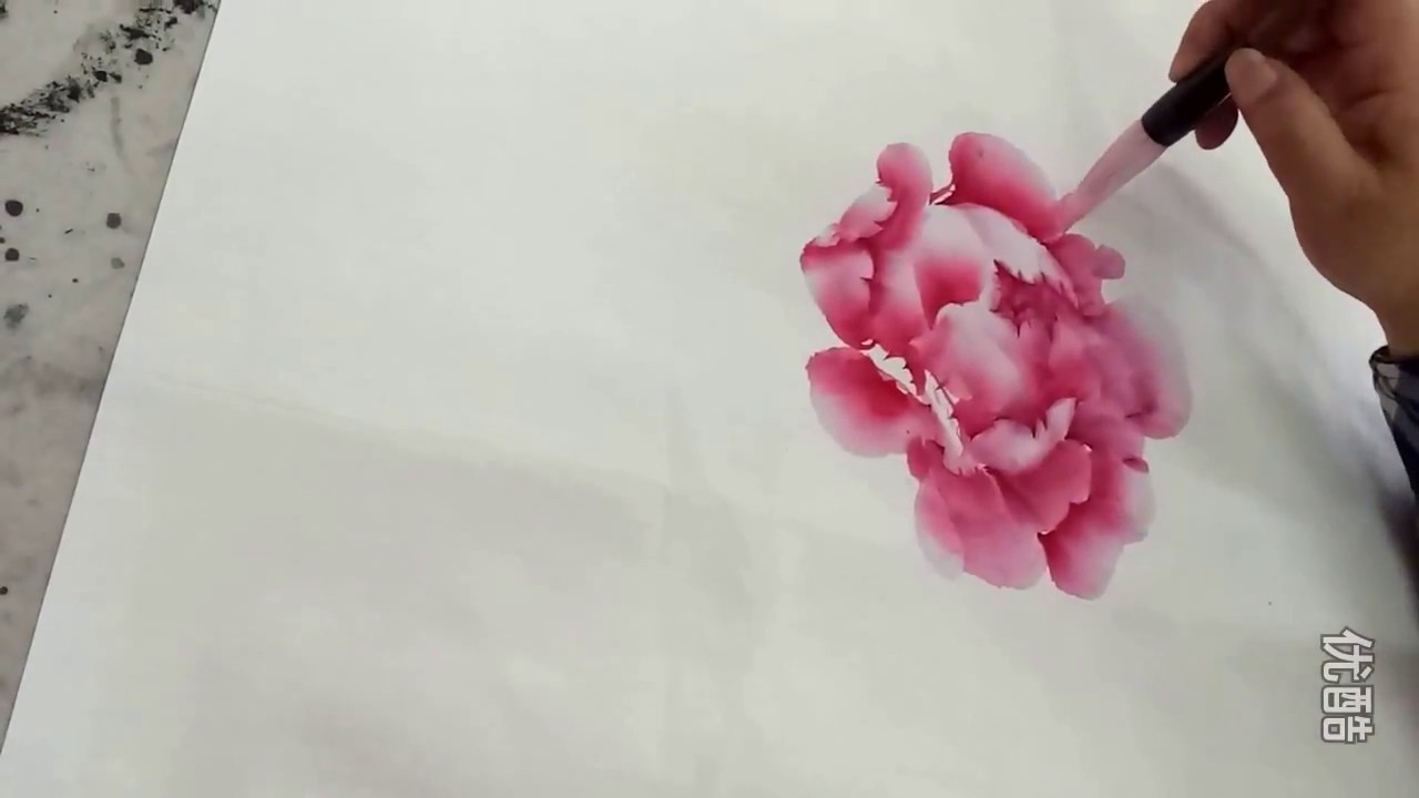 Chinese Art : Peony flower demonstration by Chen Wu