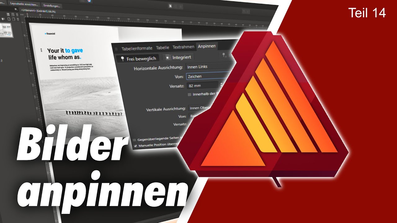 Bilder im Text verankern / anpinnen | Affinity Publisher