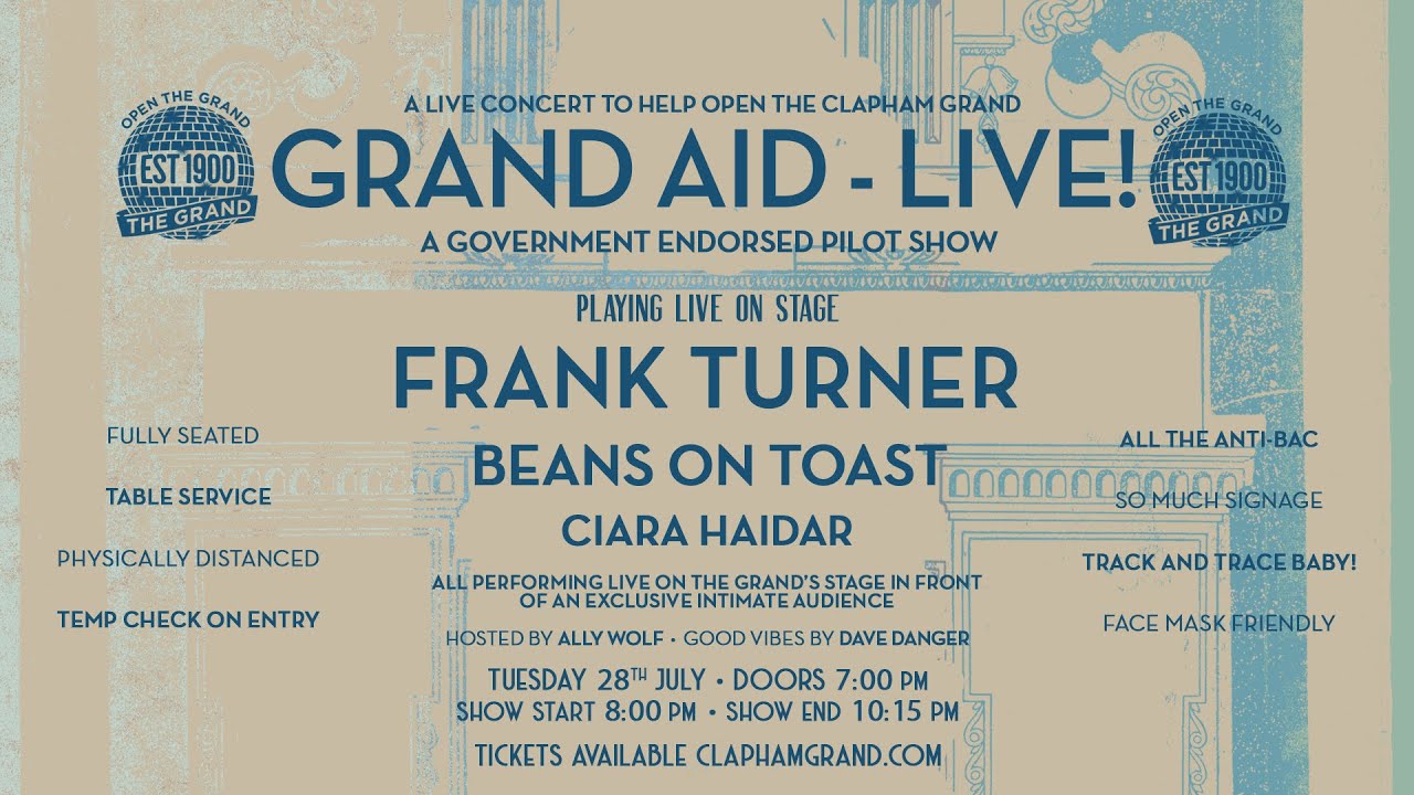 Grand Aid LIVE feat Frank Turner, Beans on Toast & Ciara Haidar.