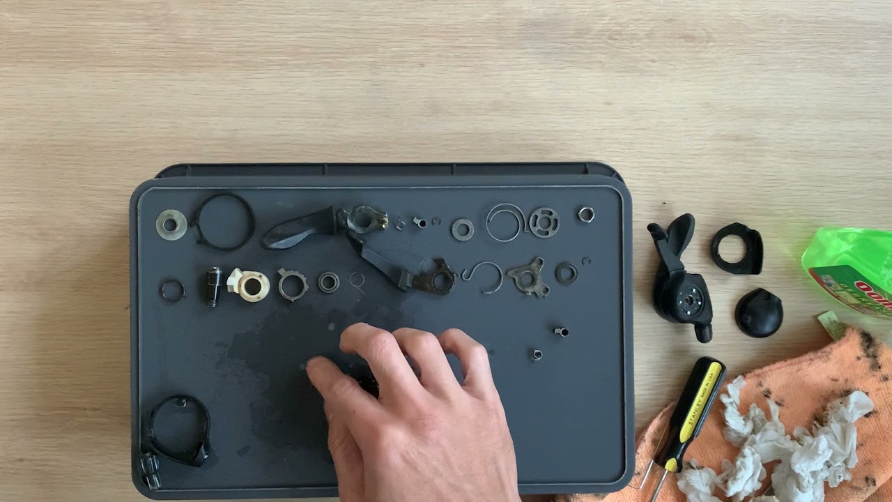 Shimano Deore XT ST-M095 Left Shifter – fixing, taking apart, build again RAW footage