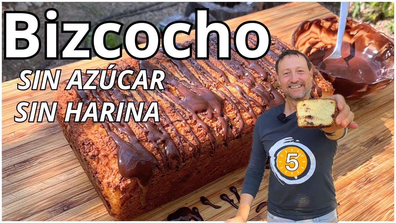 BIZCOCHO JUGOSO DE YOGUR ¡SIN AZÚCAR Y SIN HARINA!  - Recetas de Guille en 5 Minutos