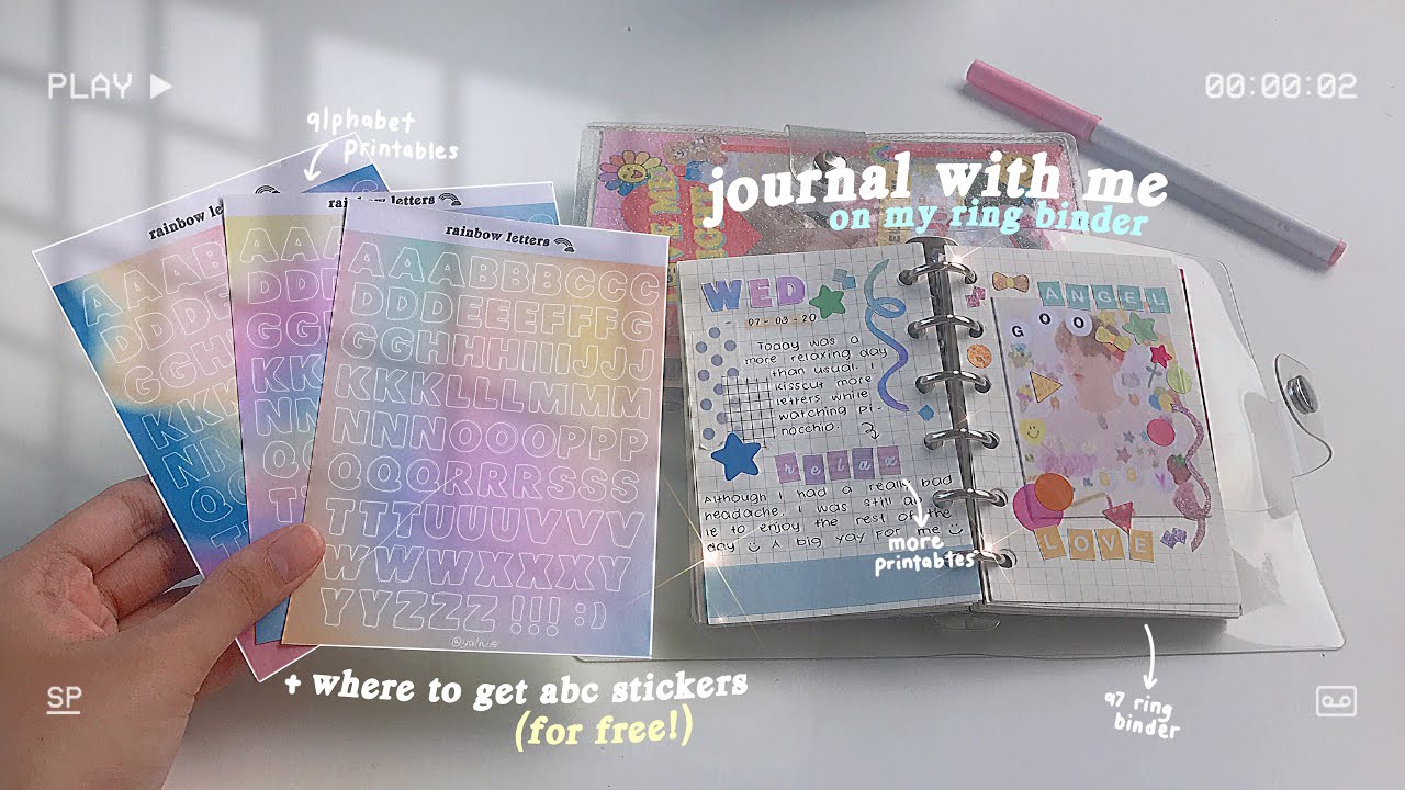 journal with me 🍨+ where to get free alphabet stickers!🧁💫