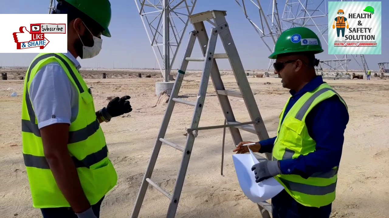 Ladder Safety  Inspection on site (Work @Height) Hazards on