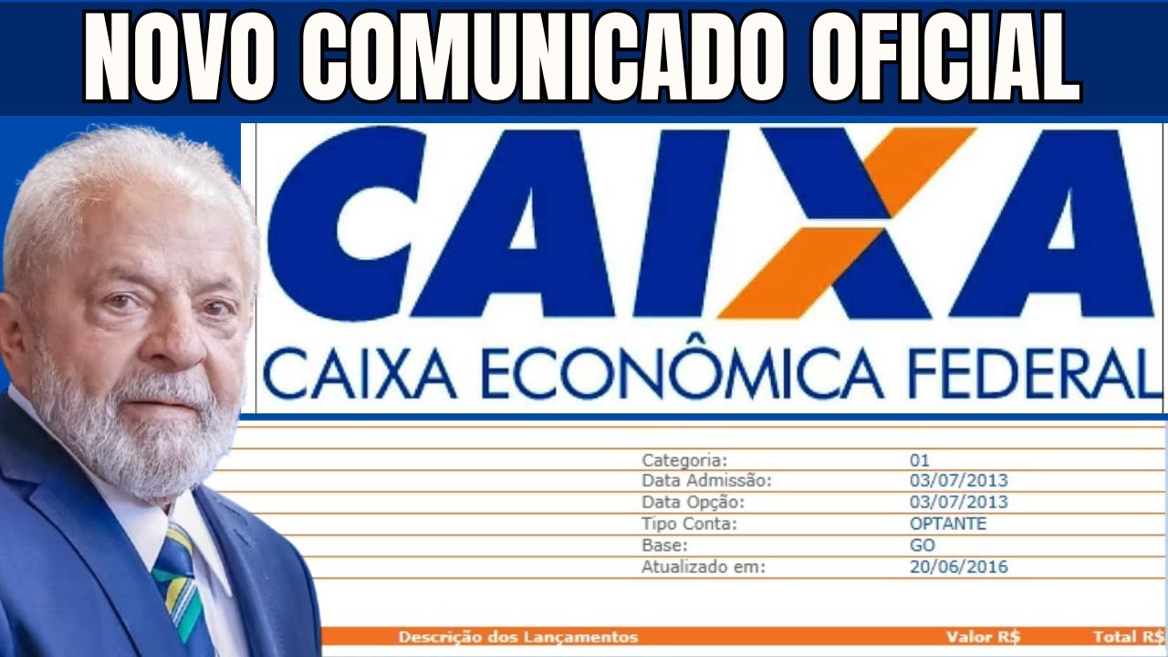 COMUNICADO GERAL DA CAIXA ECONÔMICA DONOS DE CONTA CORRENTE E CONTA POUPANÇA CPF 1,2,3,5,7,9
