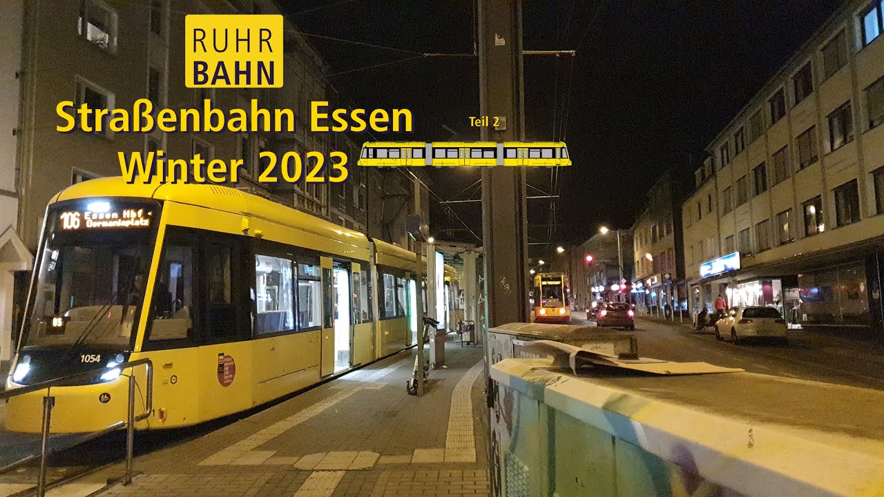 Straßenbahn Essen Winter 2023  | Teil 2 | 4K 60fps (UHD)