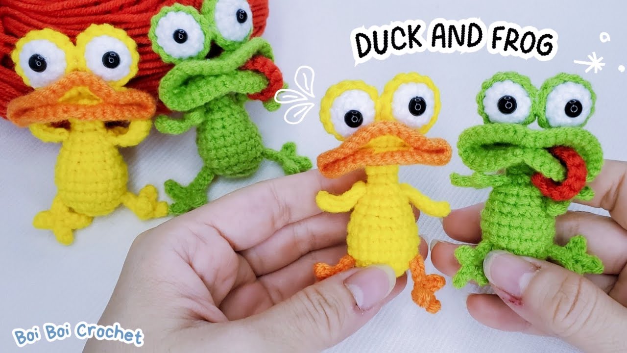 Crochet Frog And Duck Keychain 🐸🦆 | Cute & Easy | Crochet For Beginners | Boi Boi Crochet