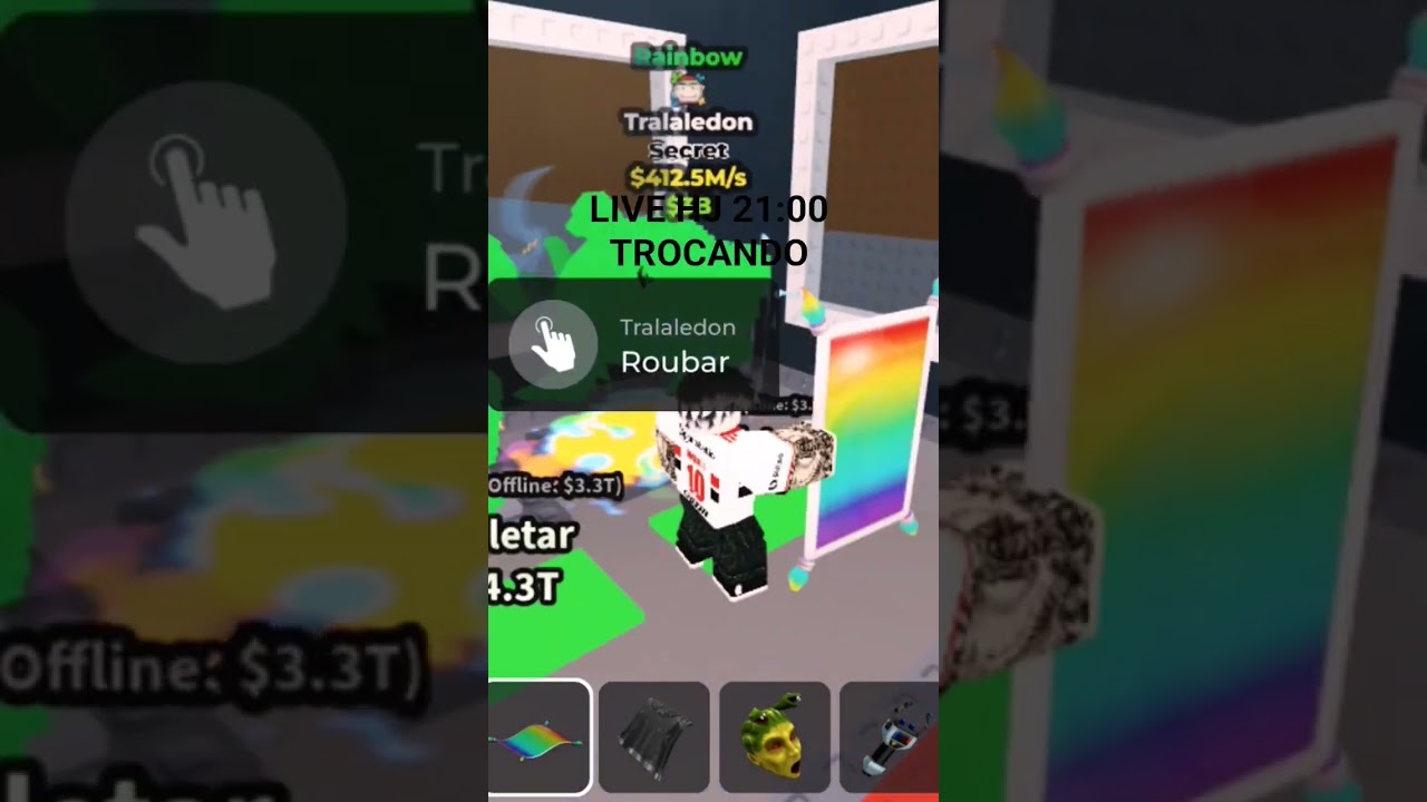 LIVE HOJE 21:00 HRS #roblox #roubeumbrainrot #stealabrainrot