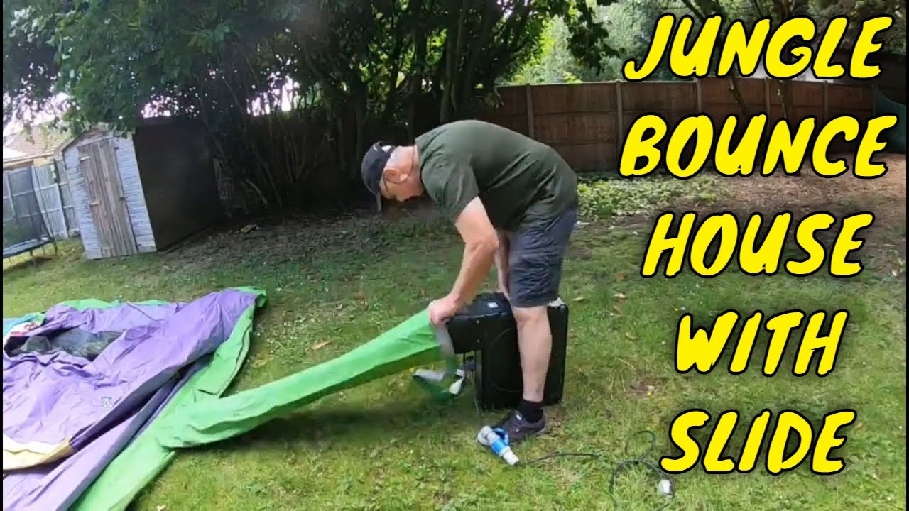 A Day in The Life Of A Bouncy Castle Man - Jungle Bounce House with Slide
