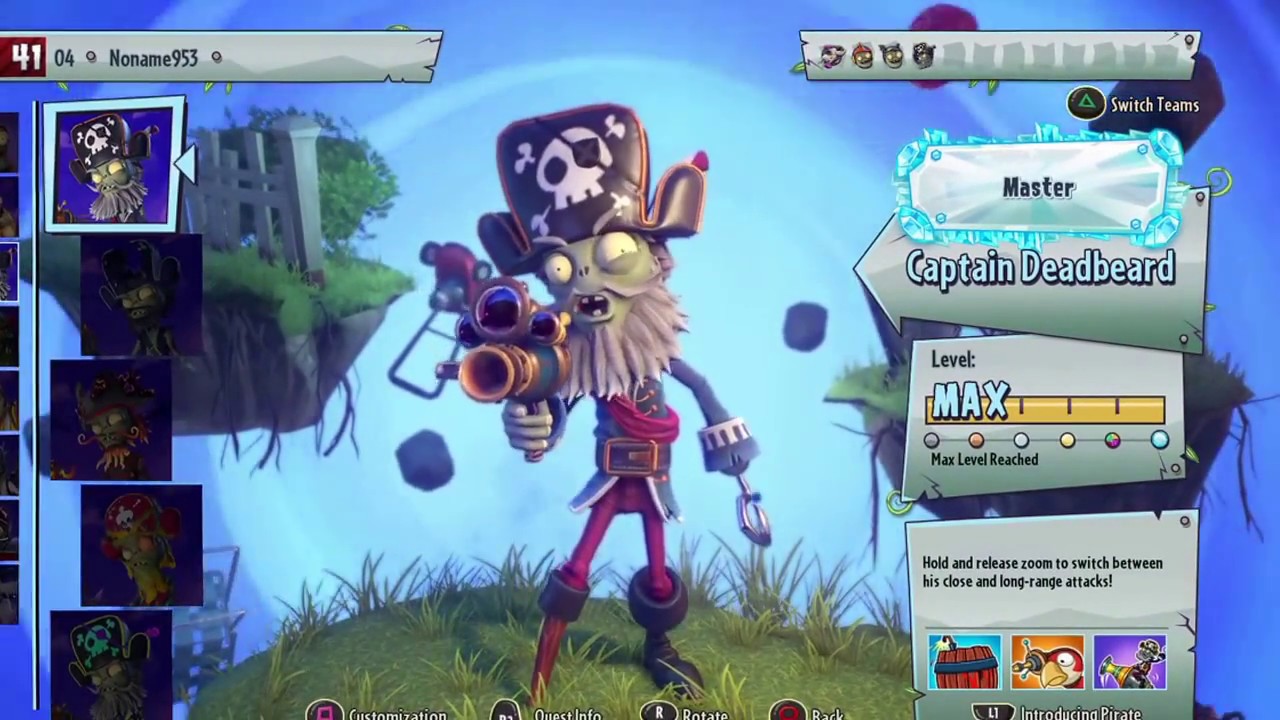 Plants vs Zombies Garden Warfare 2-Captain Deadbeard (70 Vanquish streak)