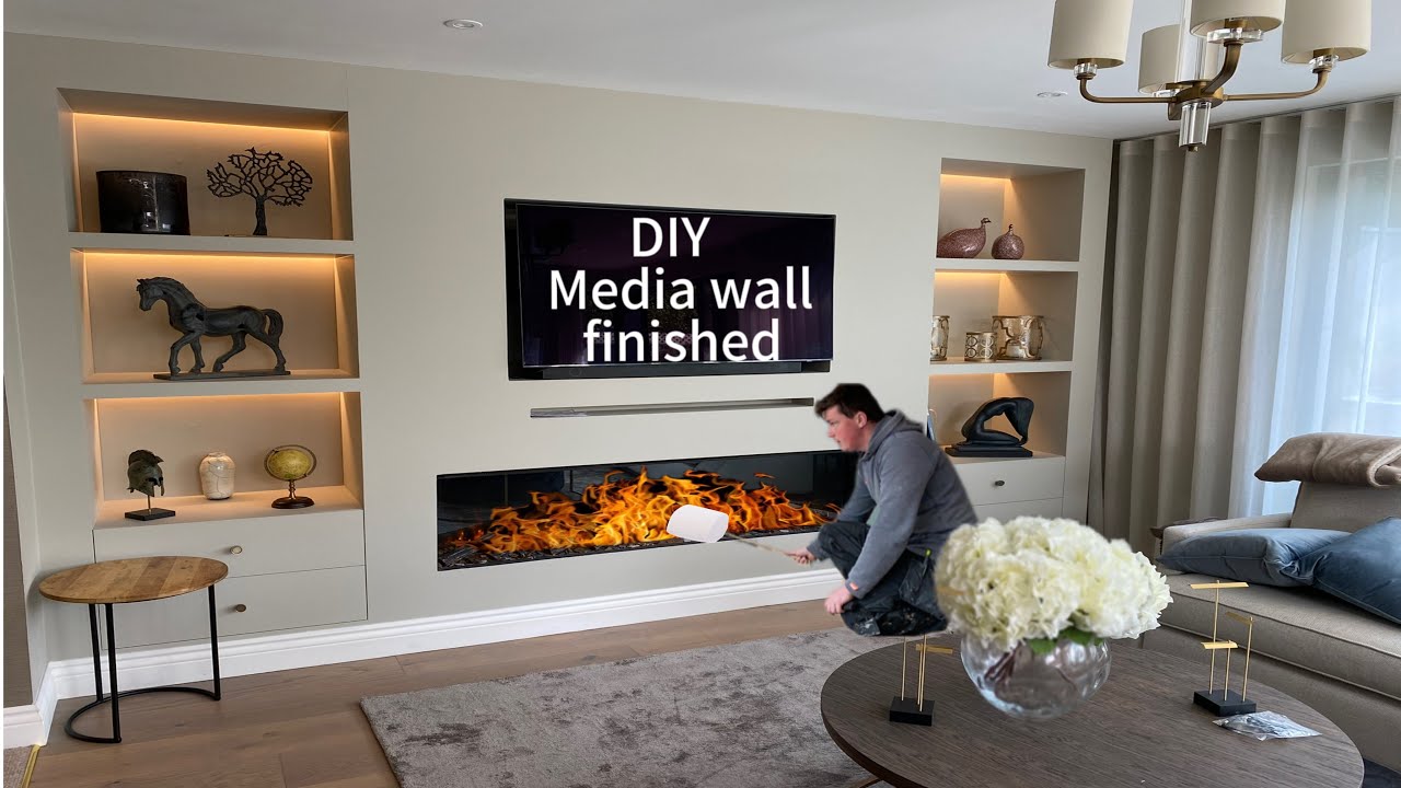 I Built A DIY Custom Media Wall For a Living Room!