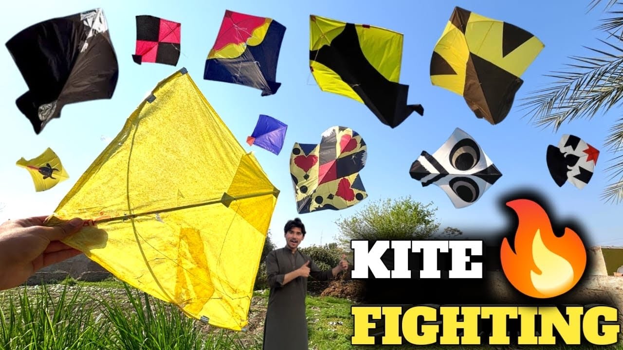 Kite fighting😱 || Full asman khali kr diya🔥 || Plastic kite ko chamer liya🤣 || Kite looting || Kites