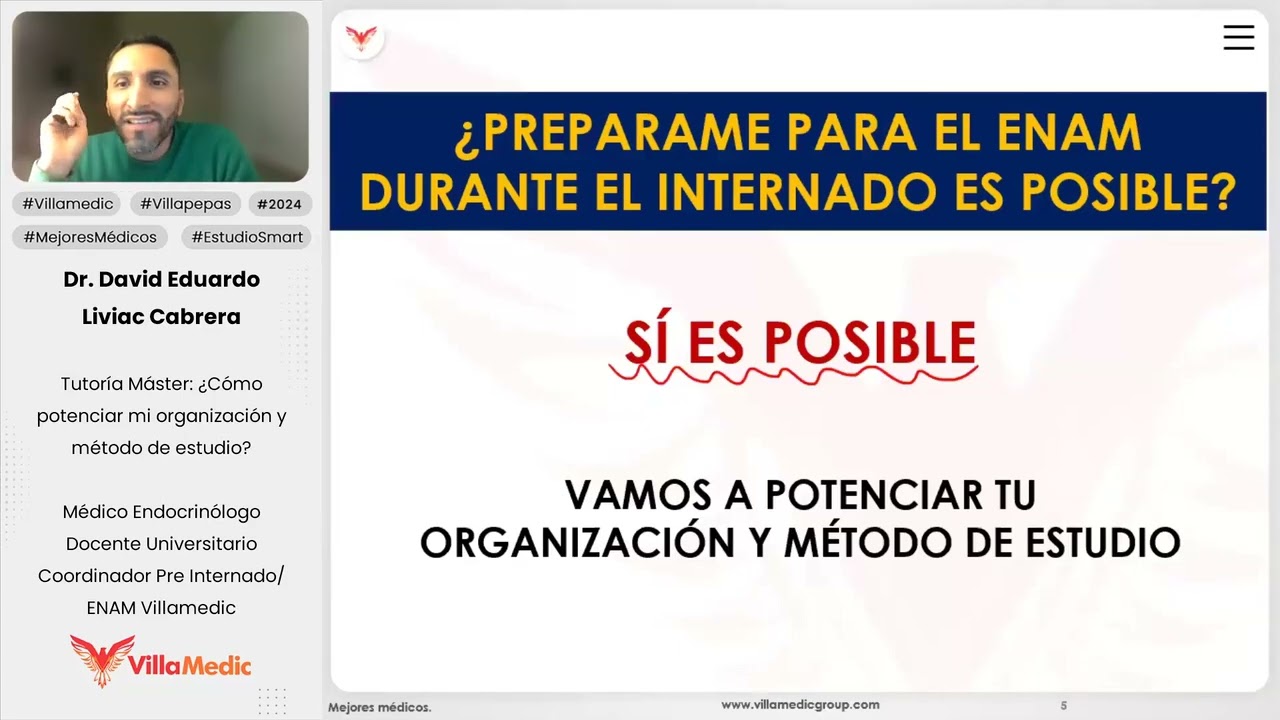 ENAM 2024  Tutoría Máster   ¿Cómo potenciar mi organización y método de estudio