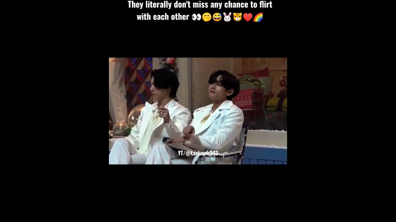 Taekook literally don't miss any chance to flirt with each other😩😅&hearts;️🌈 #taekook #bts #vkook #kookv