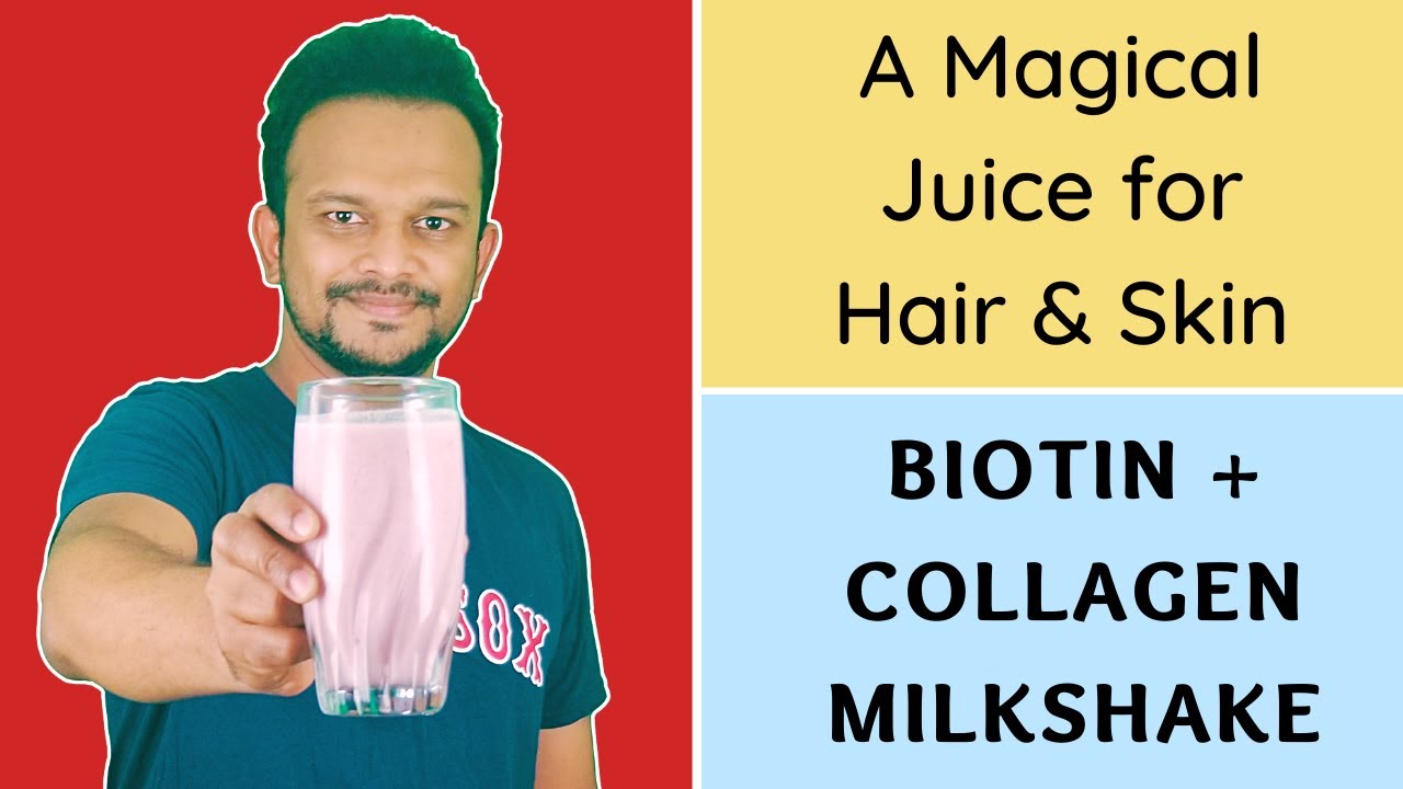 DIY REAL BIOTIN + COLLAGEN Milkshake | Faster THICKER Longer Healthy HAIR GROWTH in 1 Week