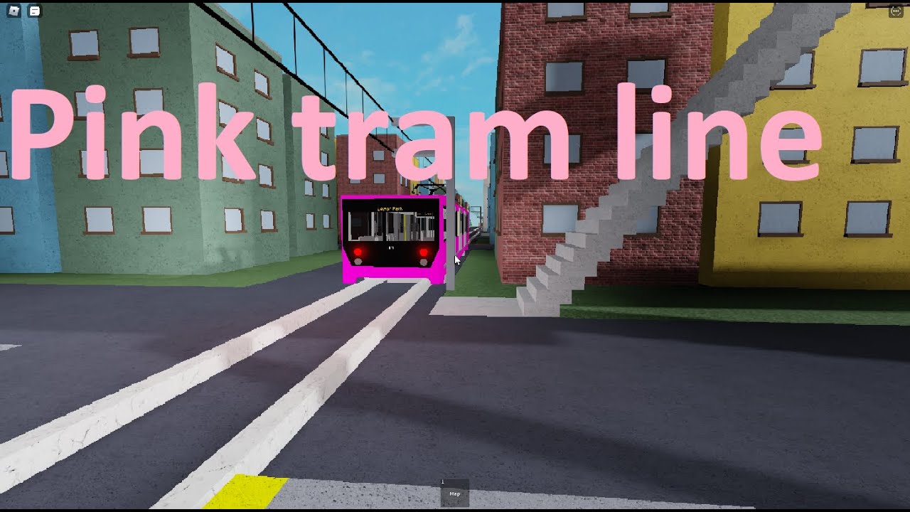Ride on the Pink tram line in experience the Angulan Automatic Subway Transport in the game ROBLOX