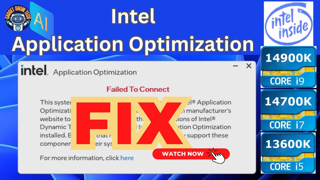 Как исправить и подключить технологию динамической настройки Intel Application Optimization в Win...