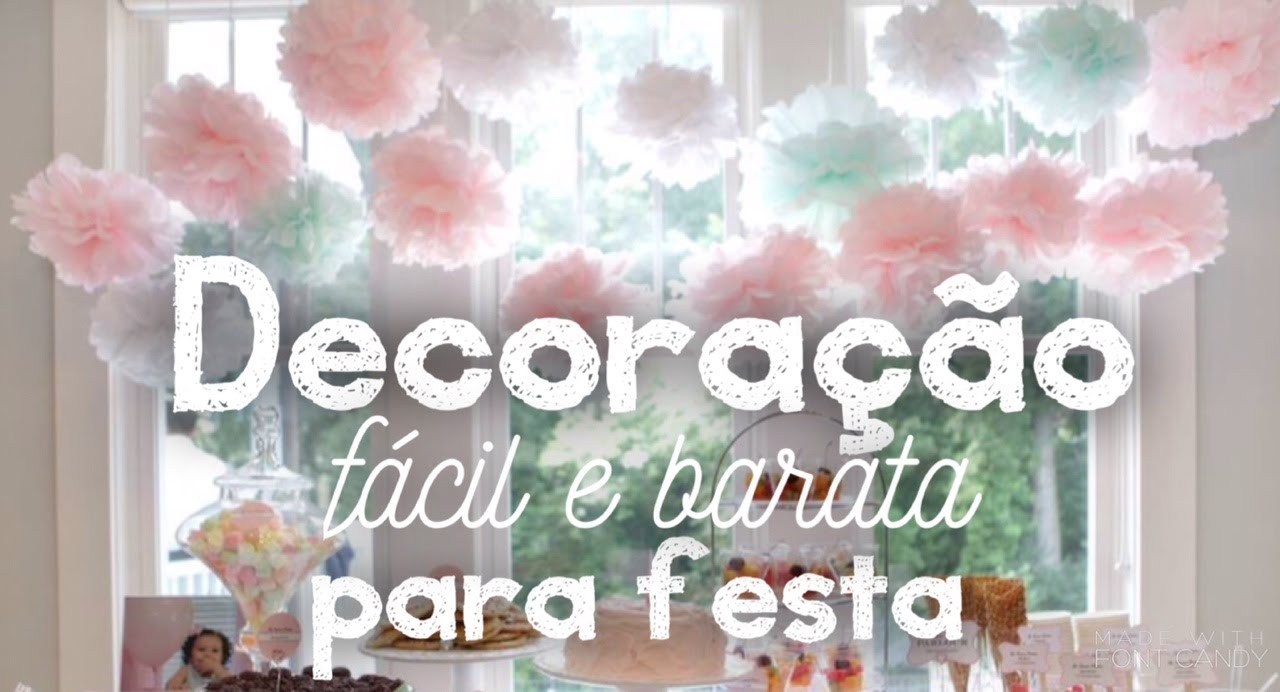 FAÇA VOCÊ MESMO: Decoração fácil e barata para festa | Pompoms e franjas | Joice Milacci