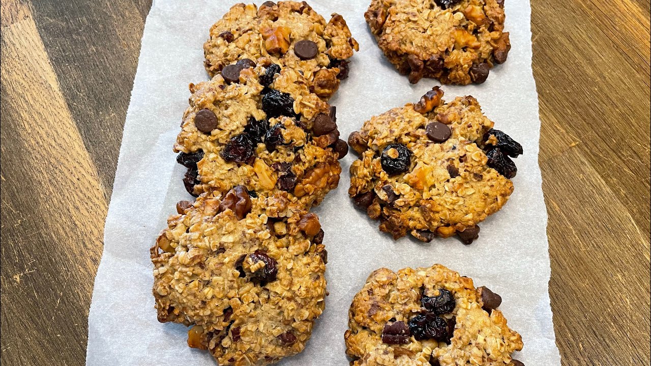 堅果燕麥曲奇(粵語) Oatmeal Cookies with Nuts and Dried Cranberries [ENG SUB]