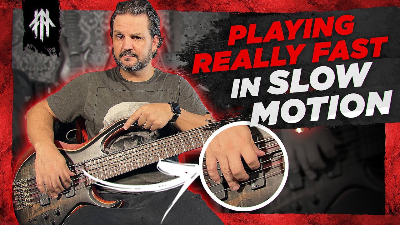 Playing bass REALLY FAST in SLOW MOTION!