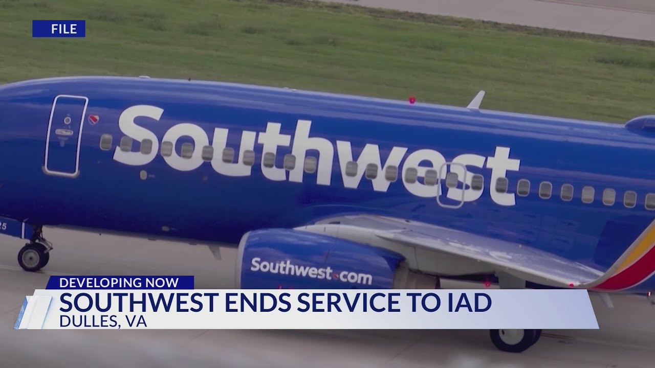 Авиакомпания Southwest Airlines прекращает обслуживание в аэропорту Вашингтон-Даллес.