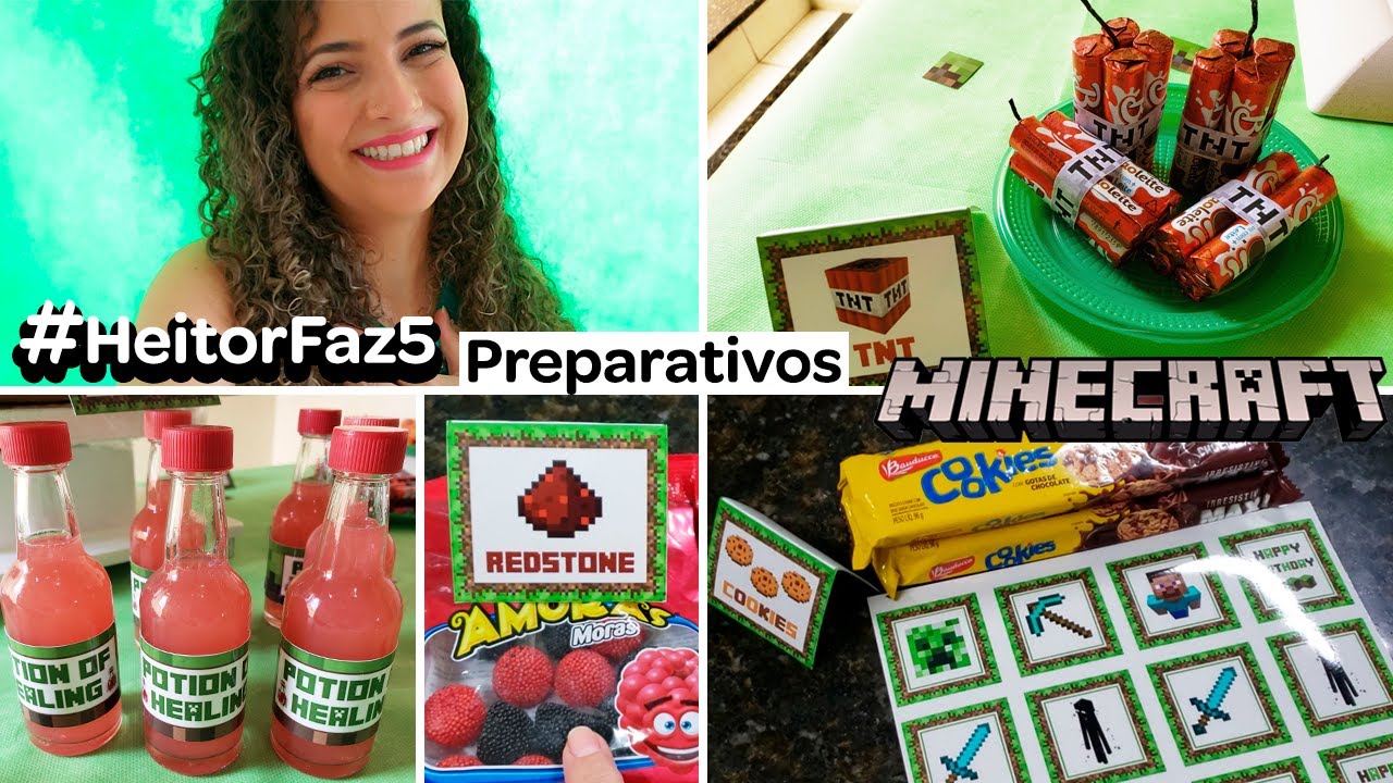 PREPARATIVOS DO ANIVERSÁRIO DO HEITOR TEMA MINECRAFT ⛏100 TAMIRES MOTA
