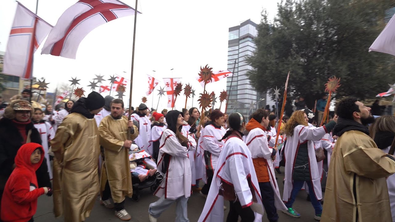 We went to Orthodox Christmas Parade that no tourist visits in Tbilisi Georgia