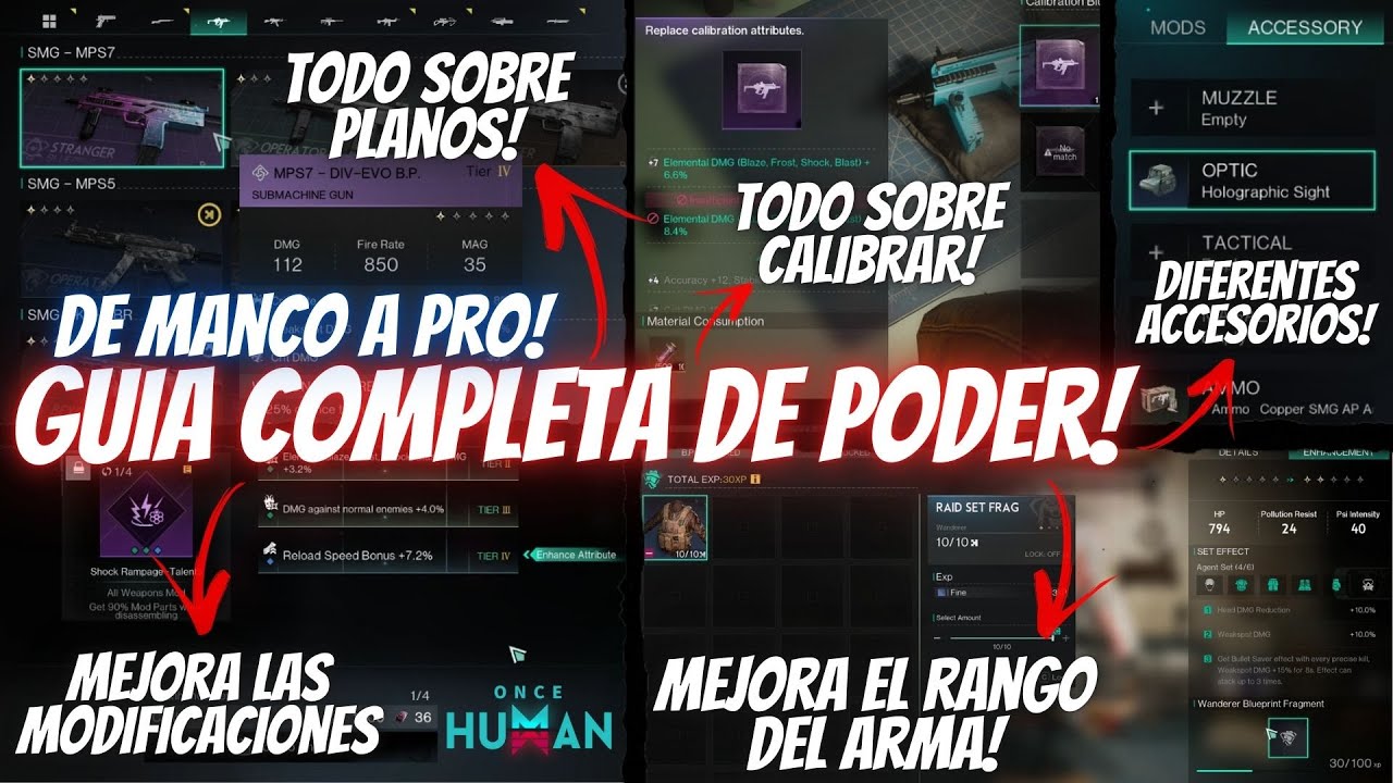 HAZLO YA! De MANCO a PRO! Todo sobre ARMAS y EQUIPAMENTO! PLANOS y CALIBRACION | ONCE HUMAN Espa&ntilde;ol