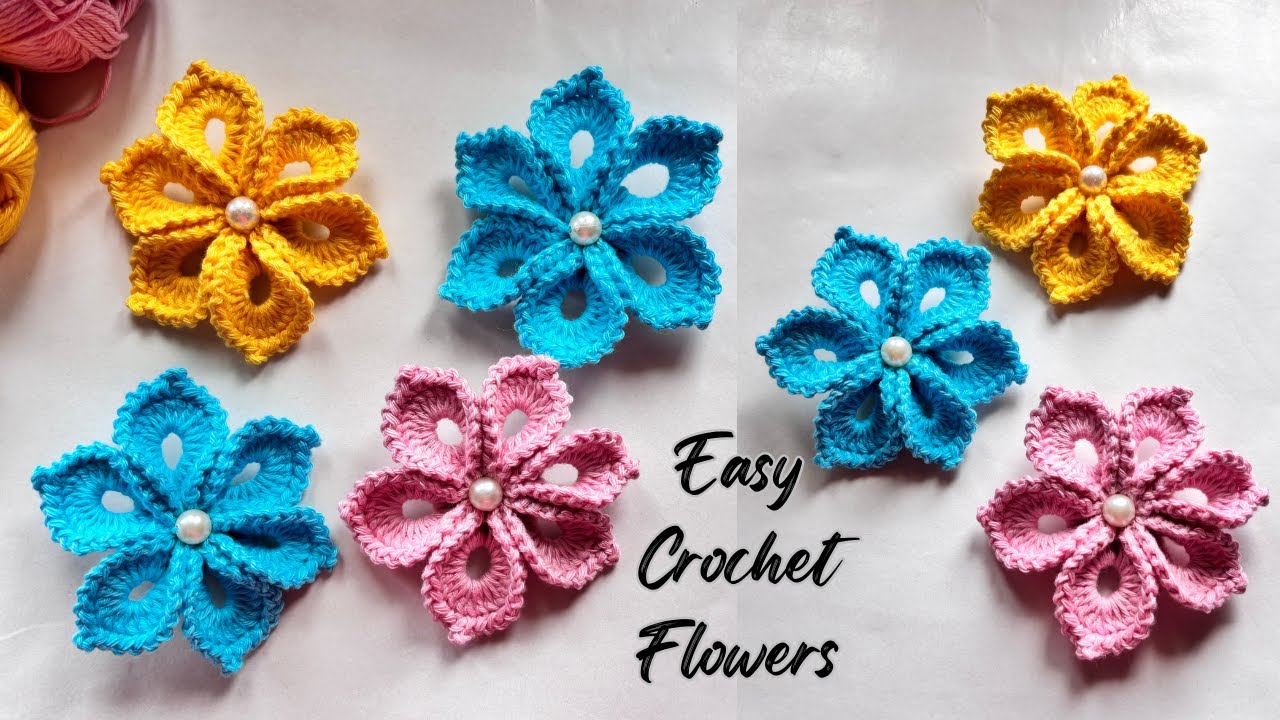 ⚡️🌸Amazing👌🏻Easy Crochet Flower Tutorial for Beginners | Very Easy Crochet Flower tutorial