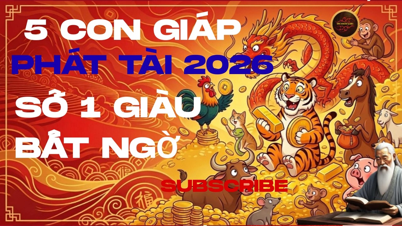 5 Con Giáp PHÁT TÀI Nhất Năm 2026 – Số 1 Giàu Bất Ngờ